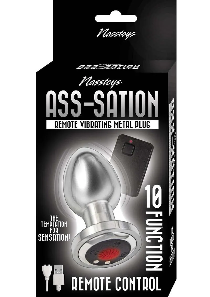 Ass-Sation Remote Control Rechargeable Vibrating Metal Anal Plug