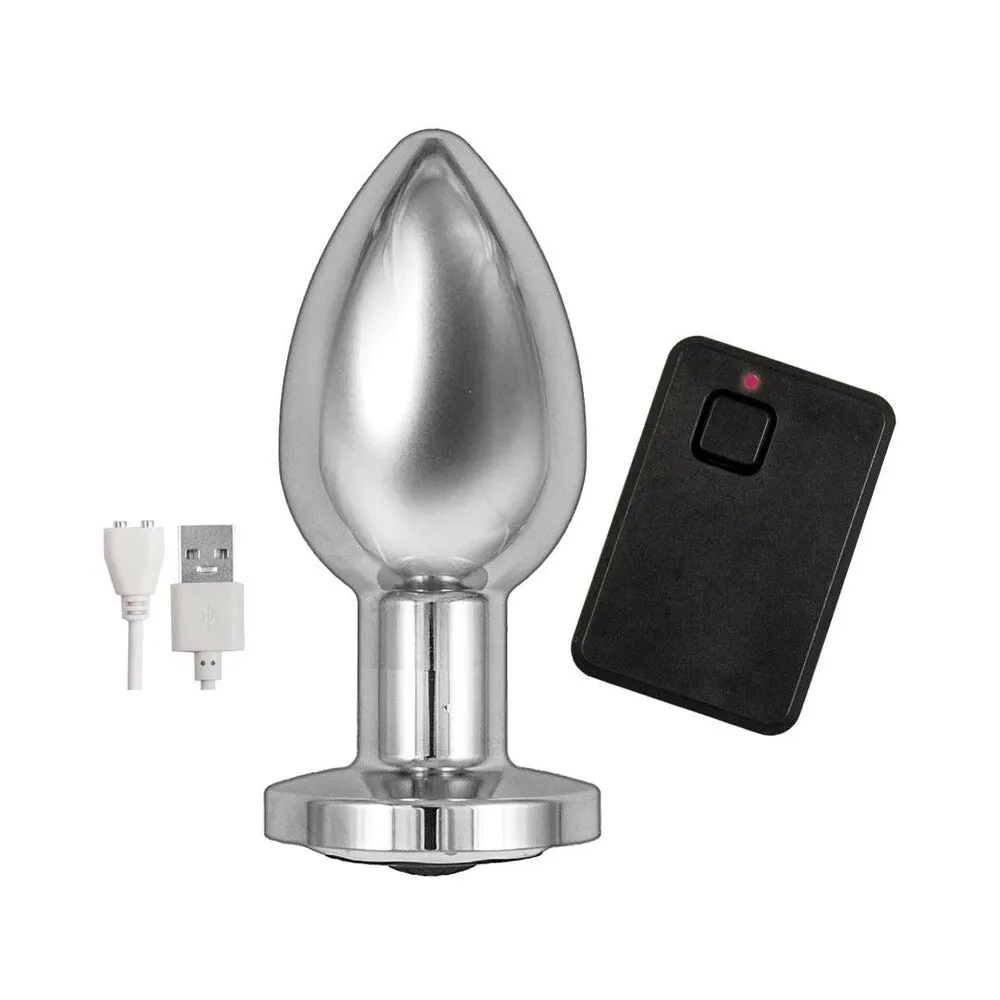 Ass-Sation Remote Vibrating Metal Plug Silver