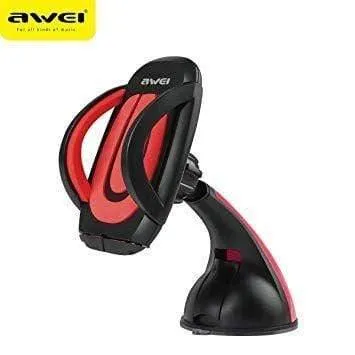 Awei X7 Universal Windshield Mount Stand Car Home Desk Holder Suction for Mobile Phone Smartphone. (Red / Yellow)