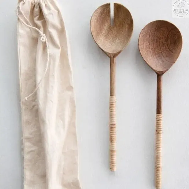 Bamboo Wrapped Salad Servers