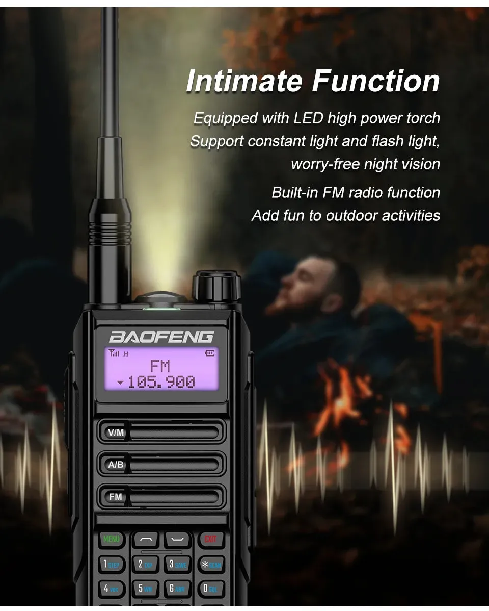 BaoFeng UV16 Walkie-Talkie Tri Band Professional Hunting Ham Waterproof Long Range Type-C Charger VHF UHF Two Way Portable Radio