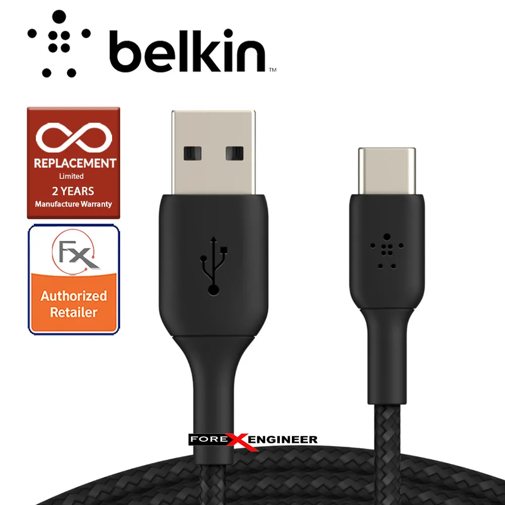 Belkin BOOST↑CHARGE™ Braided USB-C to USB-A Cable 1m - Black (Barcode : 745883788569)