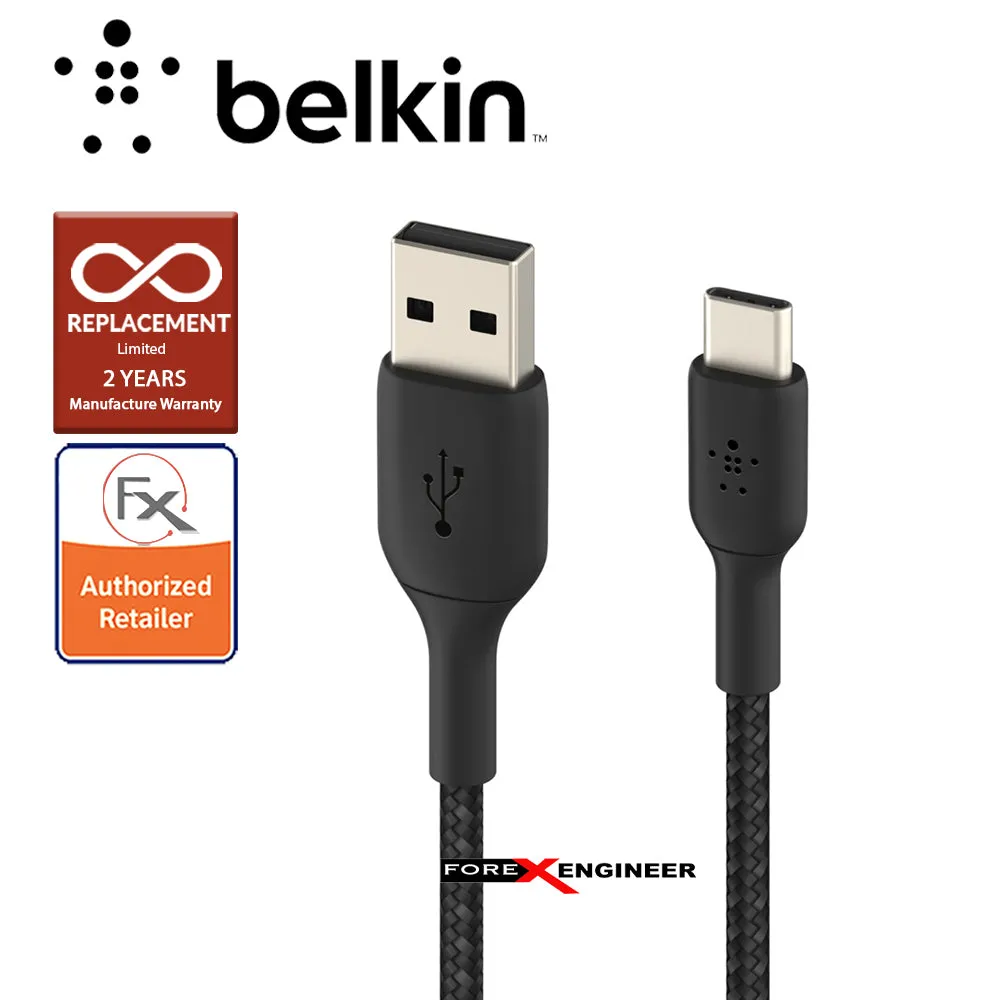 Belkin BOOST↑CHARGE™ Braided USB-C to USB-A Cable 1m - Black (Barcode : 745883788569)