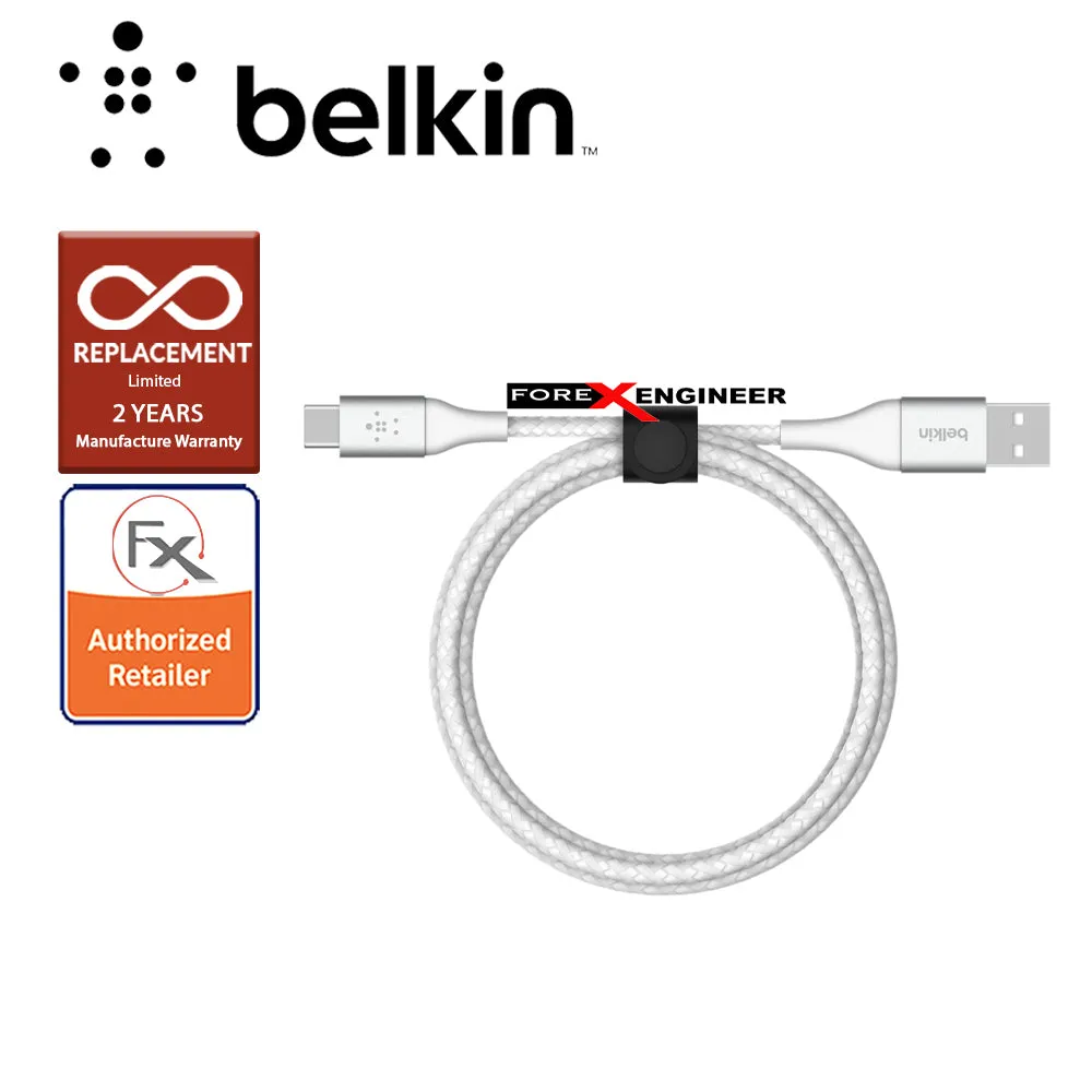 Belkin BOOST↑CHARGE™ Braided USB-C to USB-A Cable 1m - White (Barcode : 745883788576)