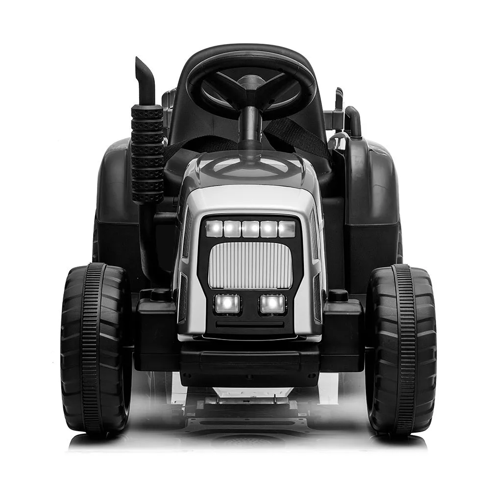 Black Kids Ride-On Tractor, Twin Motor, Remote Control - Rovo Kids