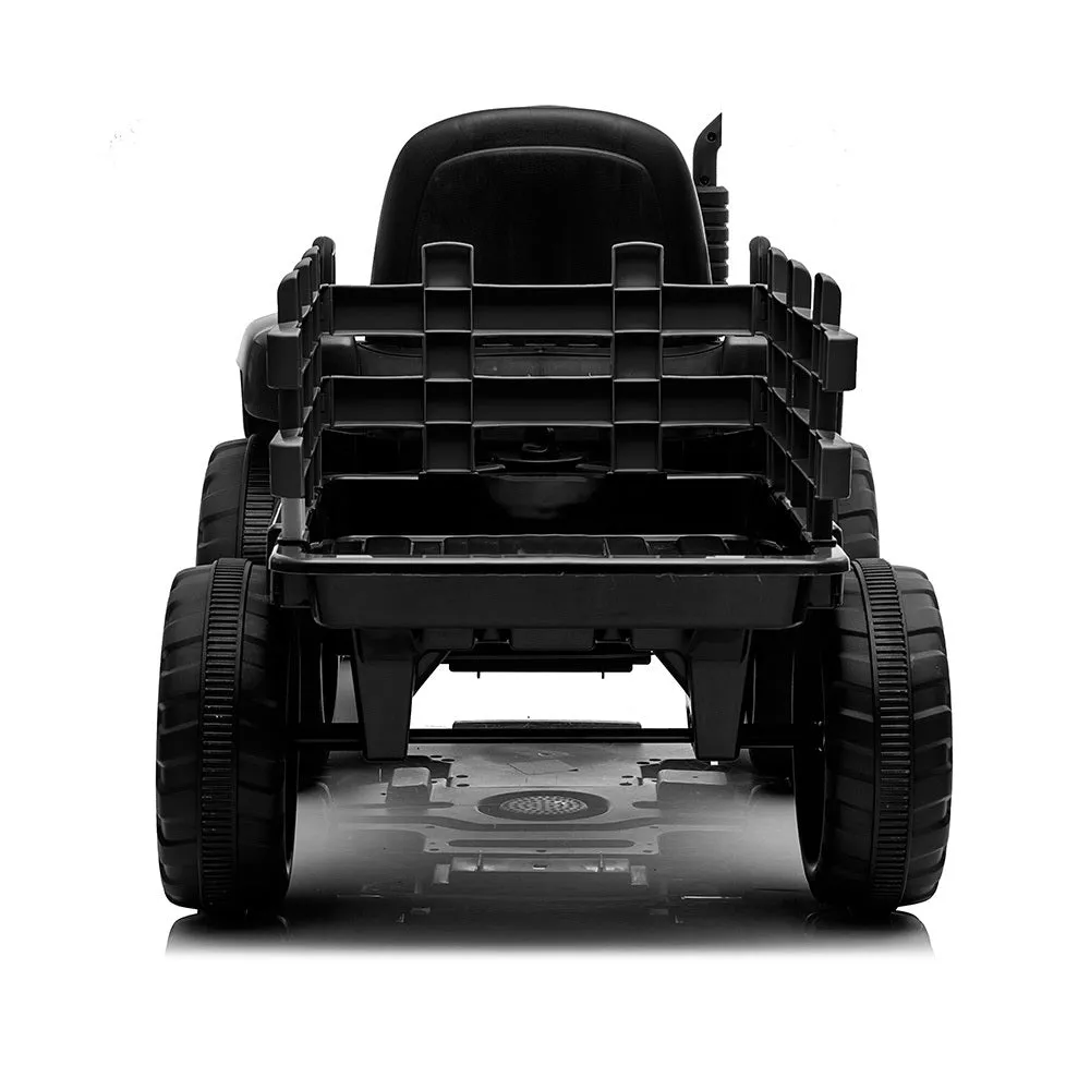 Black Kids Ride-On Tractor, Twin Motor, Remote Control - Rovo Kids