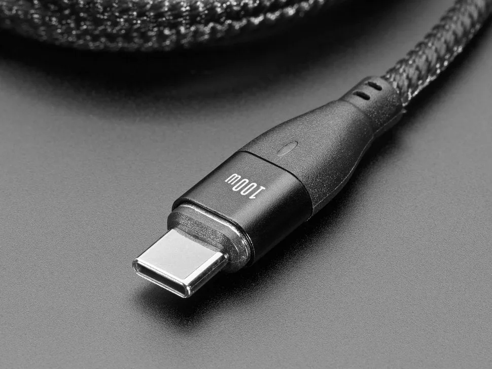 Black Woven USB A or Type-C to Type-C Cable with Magnetic Tip