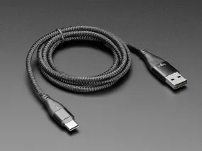 Black Woven USB A or Type-C to Type-C Cable with Magnetic Tip