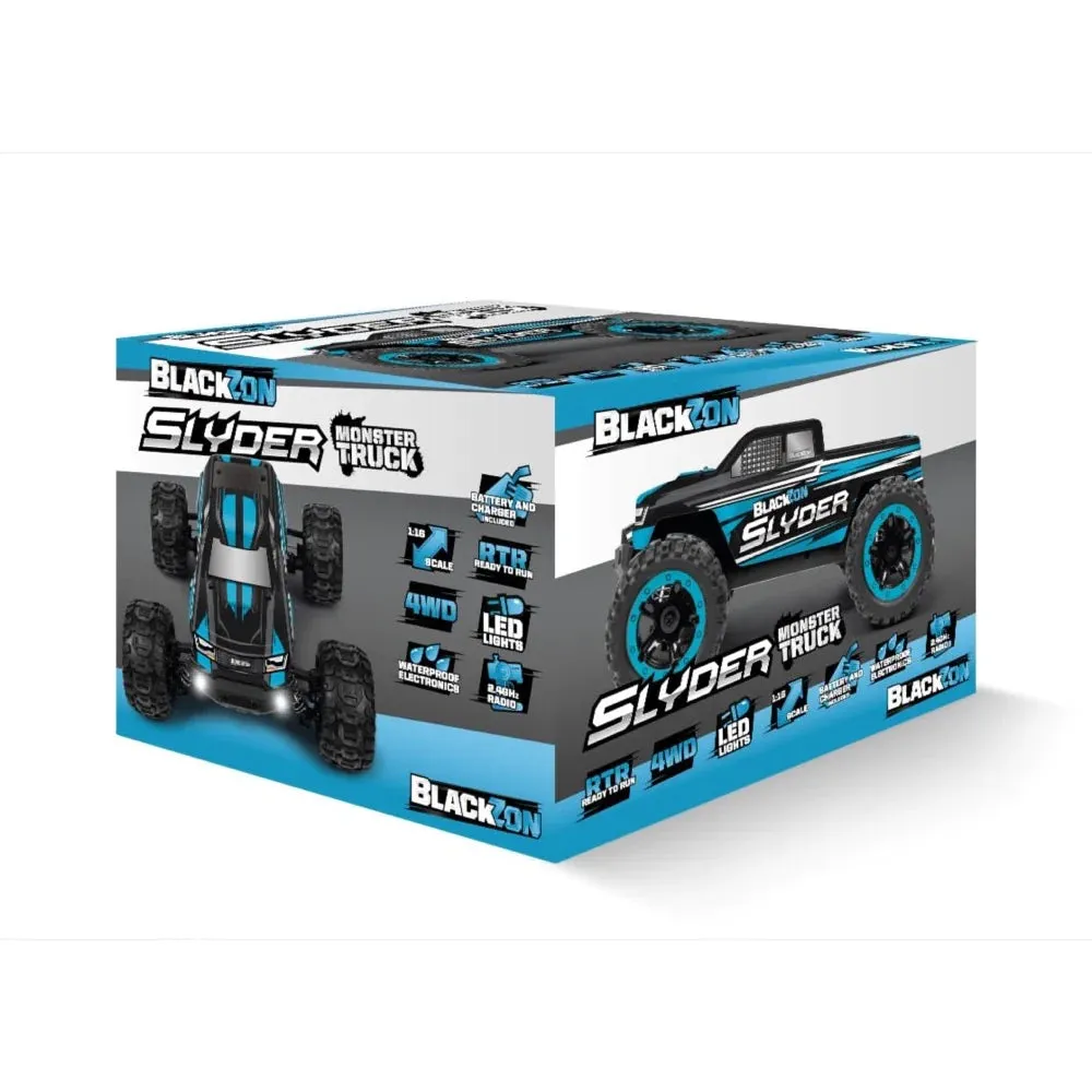 Blackzon Slyder MT 1/16 4WD Electric Remote Control Monster Truck - Blue 540104