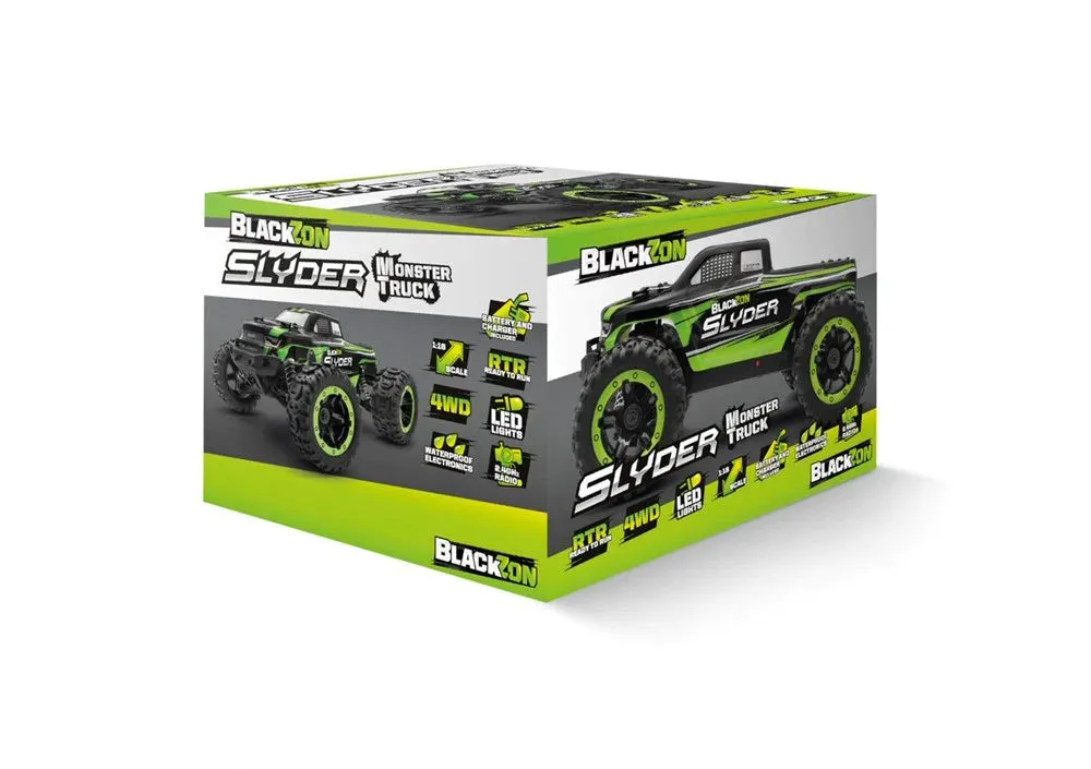 Blackzon Slyder MT 1/16 4WD Electric Remote Control Monster Truck - Green 540100