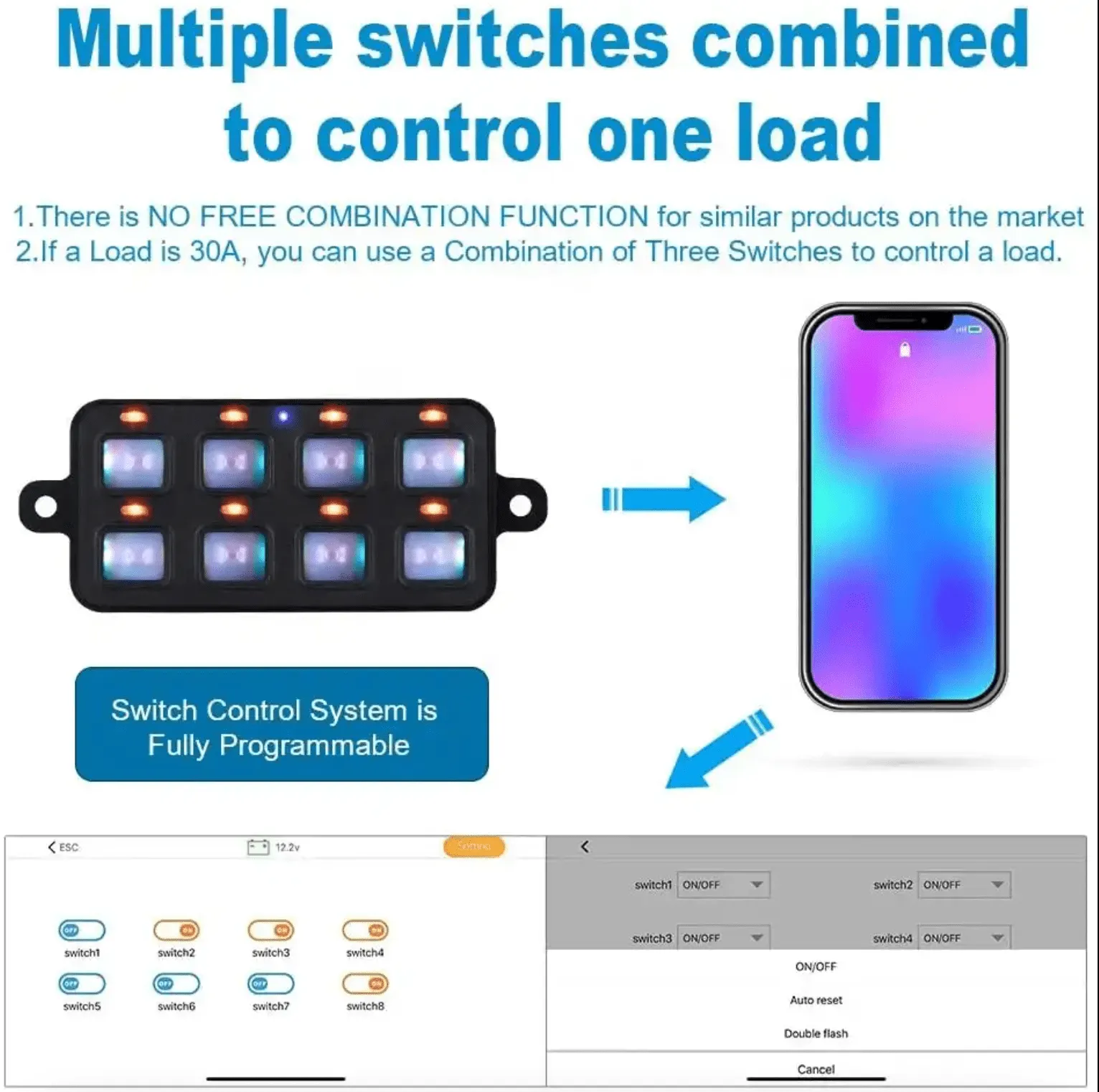 Bluetooth 8 Gang Switch Touch Panel