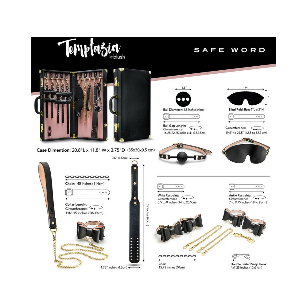 Blush Temptasia Safe Word Bondage Kit w/Suitcase - Black