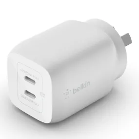 BoostCharge Pro Dual USB-C GaN Wall Charger with PPS 65W — White