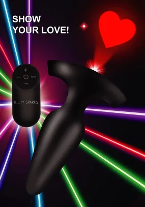 Booty Sparks Laser Heart Anal Plug w/Remote - Medium