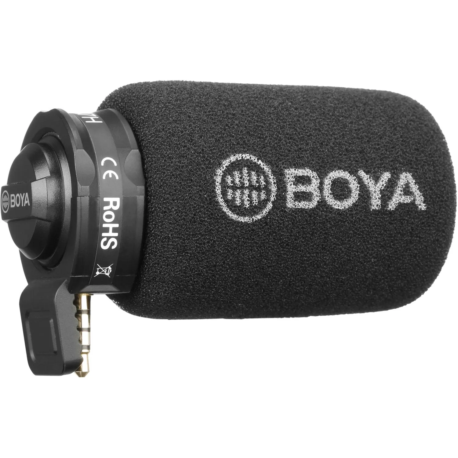 BOYA BY-A7H 3.5mm TRRS Mini Jack Plug-In Condenser Microphone with Carrying Pouch Case, Foam Windscreen, Omnidirectional Polar Pattern for High-Quality Recordings for iOS, Android, Smartphones