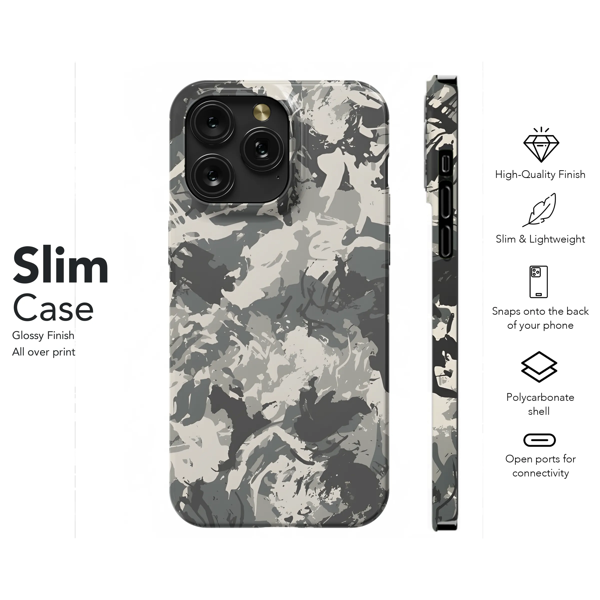 Camo Fashion Design Military Uniform Grunge Phone Case iPhone Samsung Cover Pixel 2213