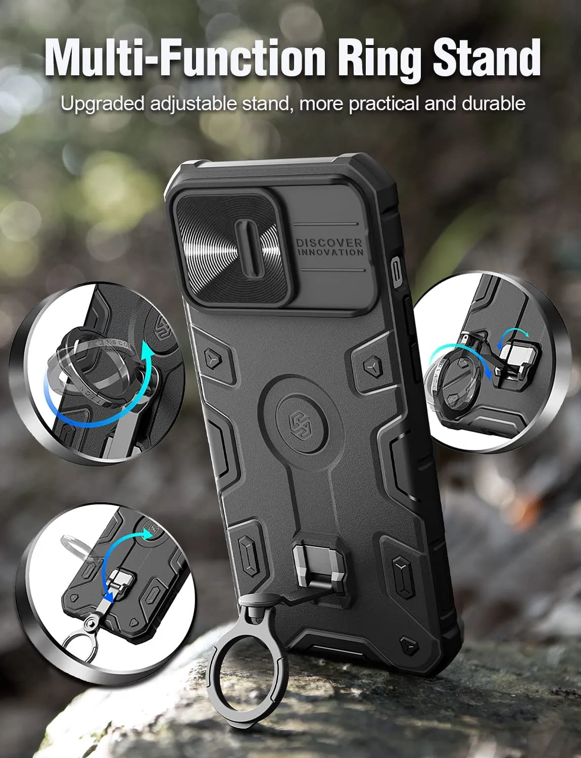 Camshield Armor Impact Resistant Phone Case With Kickstand With Camera Slider For iPhone