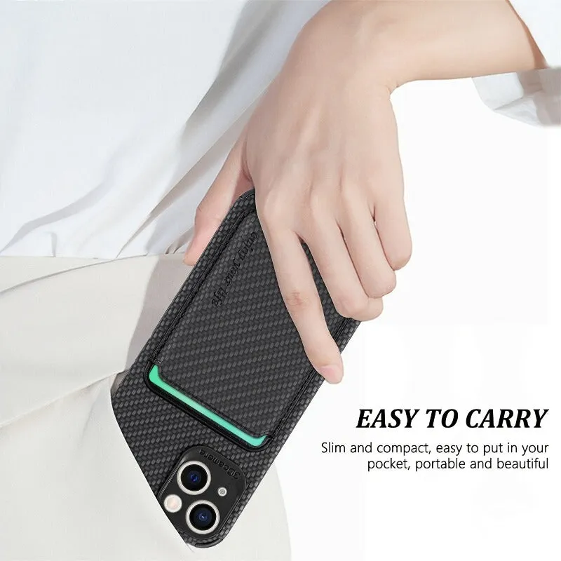 Carbon Fiber Magsafe Leather Phone Case For iPhone