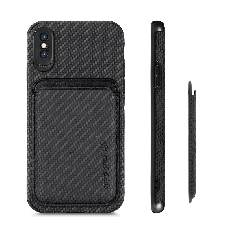 Carbon Fiber Magsafe Leather Phone Case For iPhone