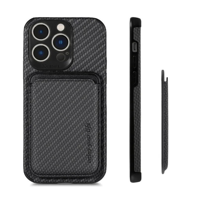 Carbon Fiber Magsafe Leather Phone Case For iPhone