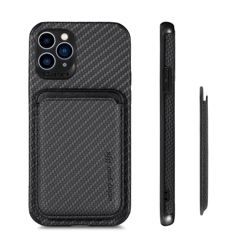 Carbon Fiber Magsafe Leather Phone Case For iPhone