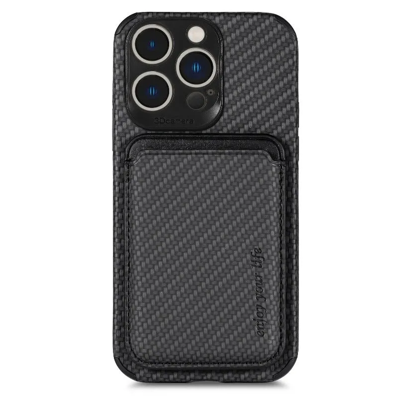 Carbon Fiber Magsafe Leather Phone Case For iPhone