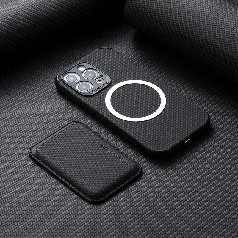 Carbon Fiber Magsafe Leather Phone Case For iPhone