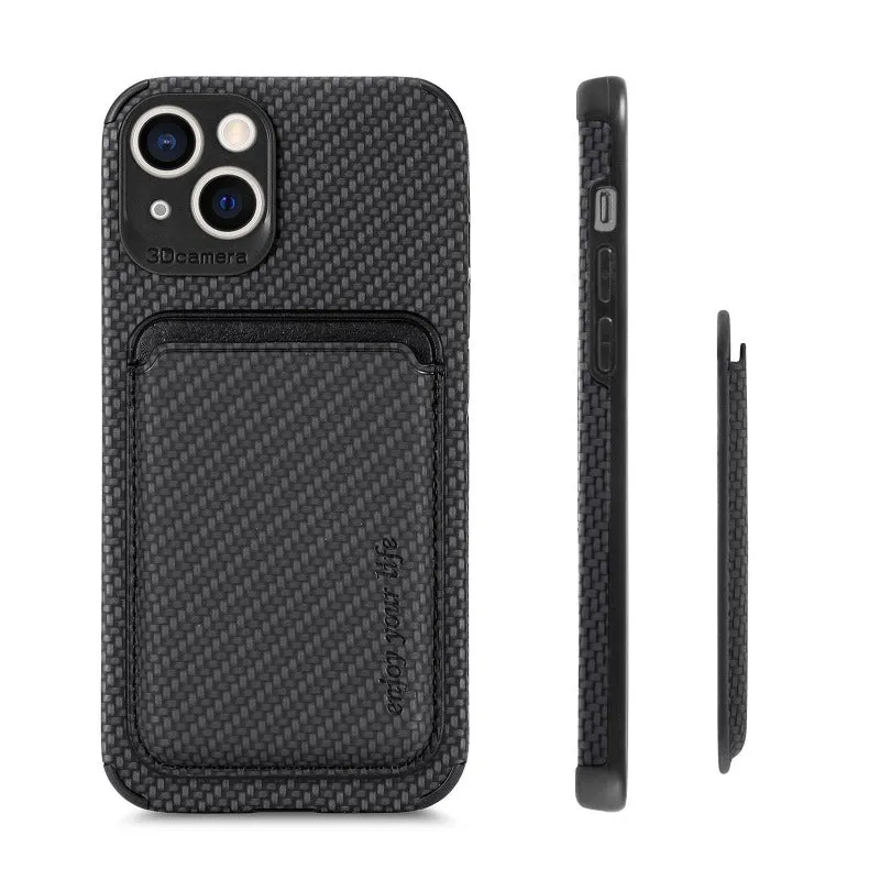 Carbon Fiber Magsafe Leather Phone Case For iPhone