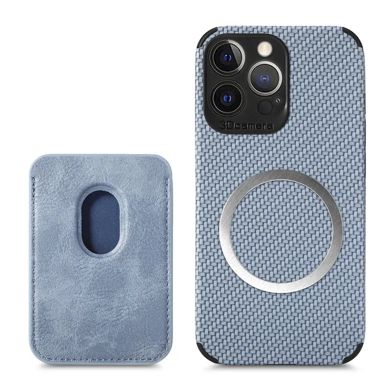 Carbon Fiber Magsafe Leather Phone Case For iPhone