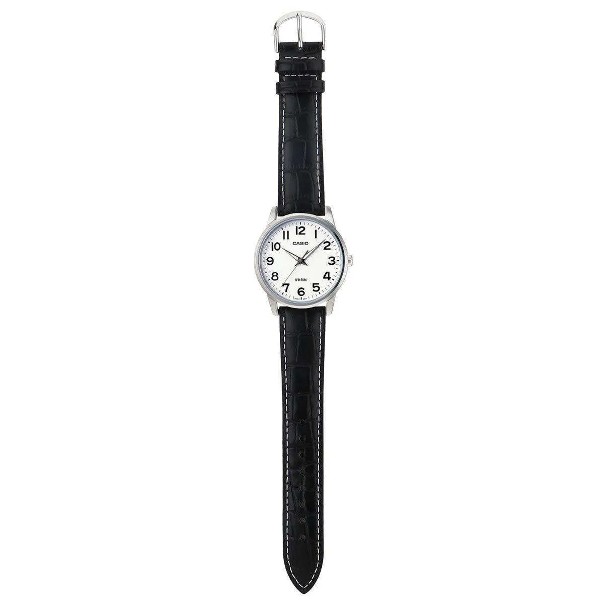 Casio LTP-1303L-7BVDF Black Leather Strap Watch for Women