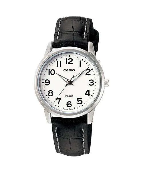 Casio LTP-1303L-7BVDF Black Leather Strap Watch for Women