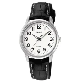 Casio LTP-1303L-7BVDF Black Leather Strap Watch for Women