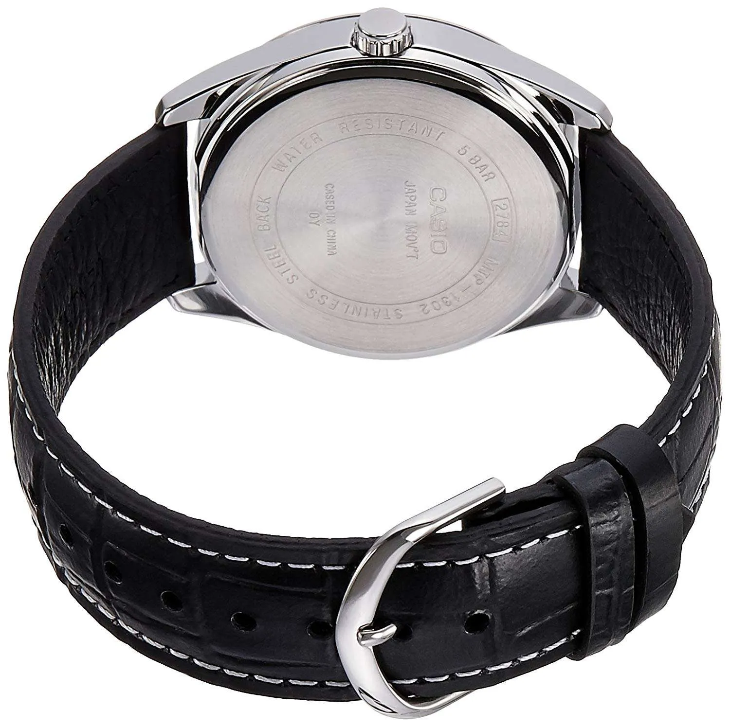 Casio MTP-1302L-1AVDF Black Leather Strap Watch for Men