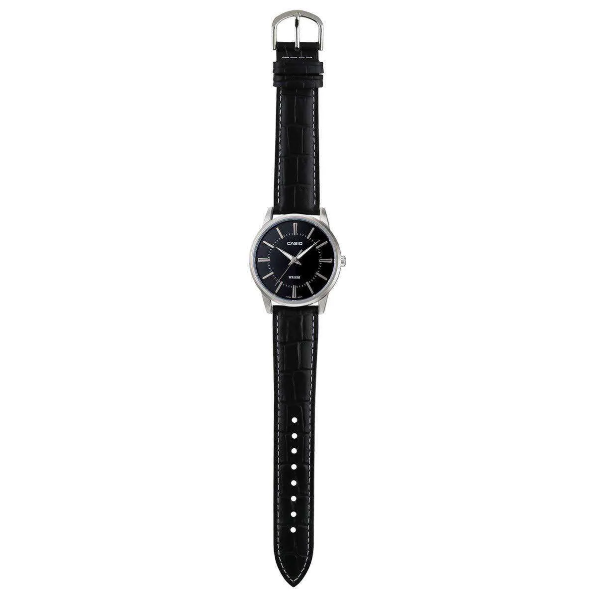 Casio MTP-1303L-1AVDF Black Leather Strap Watch for Men