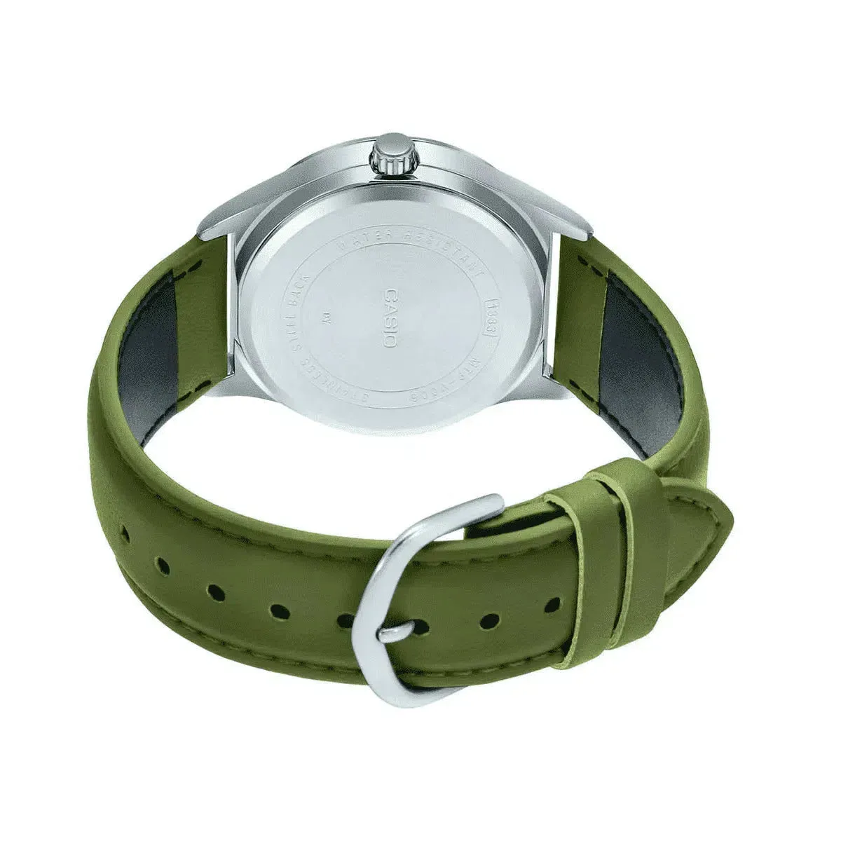 Casio MTP-V006L-3B Green Leather Watch for Men