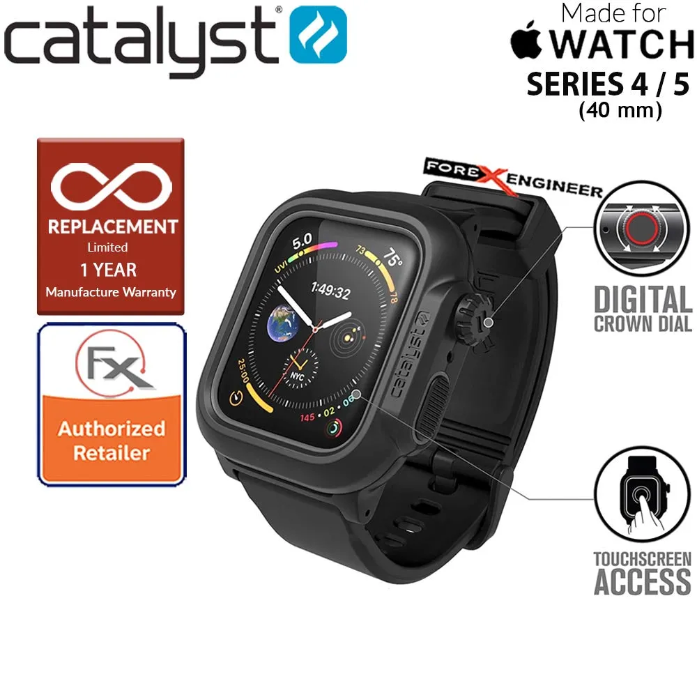 Catalyst Waterproof Case for Apple Watch Series SE - 6 - 5 - 4 ( 40mm ) - Stealth Black Color