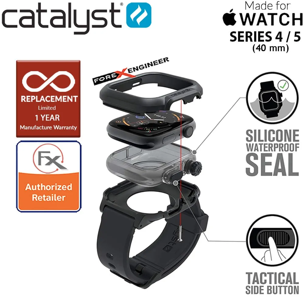 Catalyst Waterproof Case for Apple Watch Series SE - 6 - 5 - 4 ( 40mm ) - Stealth Black Color