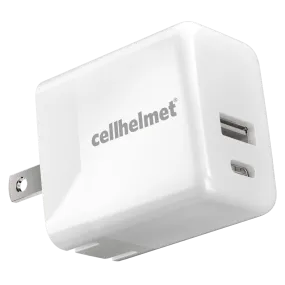 Cellhelmet USB A and USB C Dual Wall Charger 20W PD by Cellhelmet