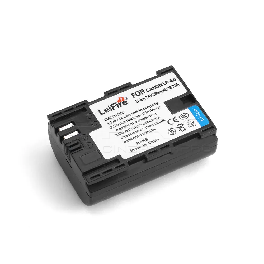 CGPro LP-E6 2600mAh 7.4V Lithium-Ion Rechargeable Battery For Canon 5D/6D/7D/BMPCC4K/6K