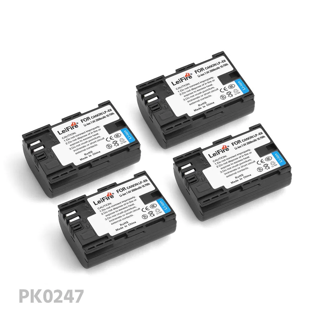 CGPro LP-E6 2600mAh 7.4V Lithium-Ion Rechargeable Battery For Canon 5D/6D/7D/BMPCC4K/6K