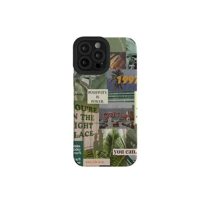 Charming Green Plants Illustration: Cute Phone Case with Soft Cover for iPhone 15, 14, 13, 12, 11 Pro Max, XR, X, XS Max, 7, 8 Plus, and SE