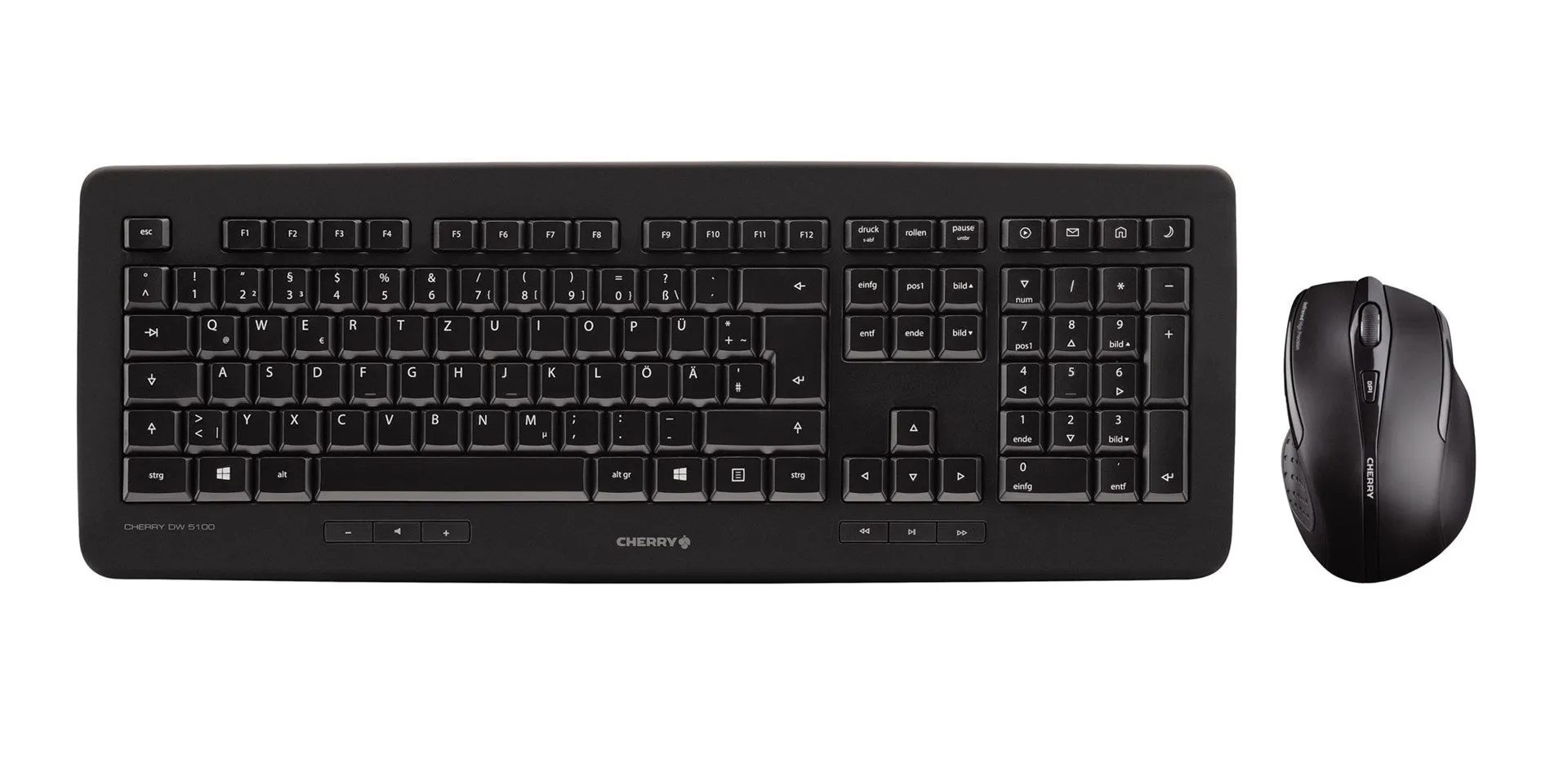 Cherry Dw 5100 Wireless Keyboard & Mouse Set, Black, Usb (Uk)