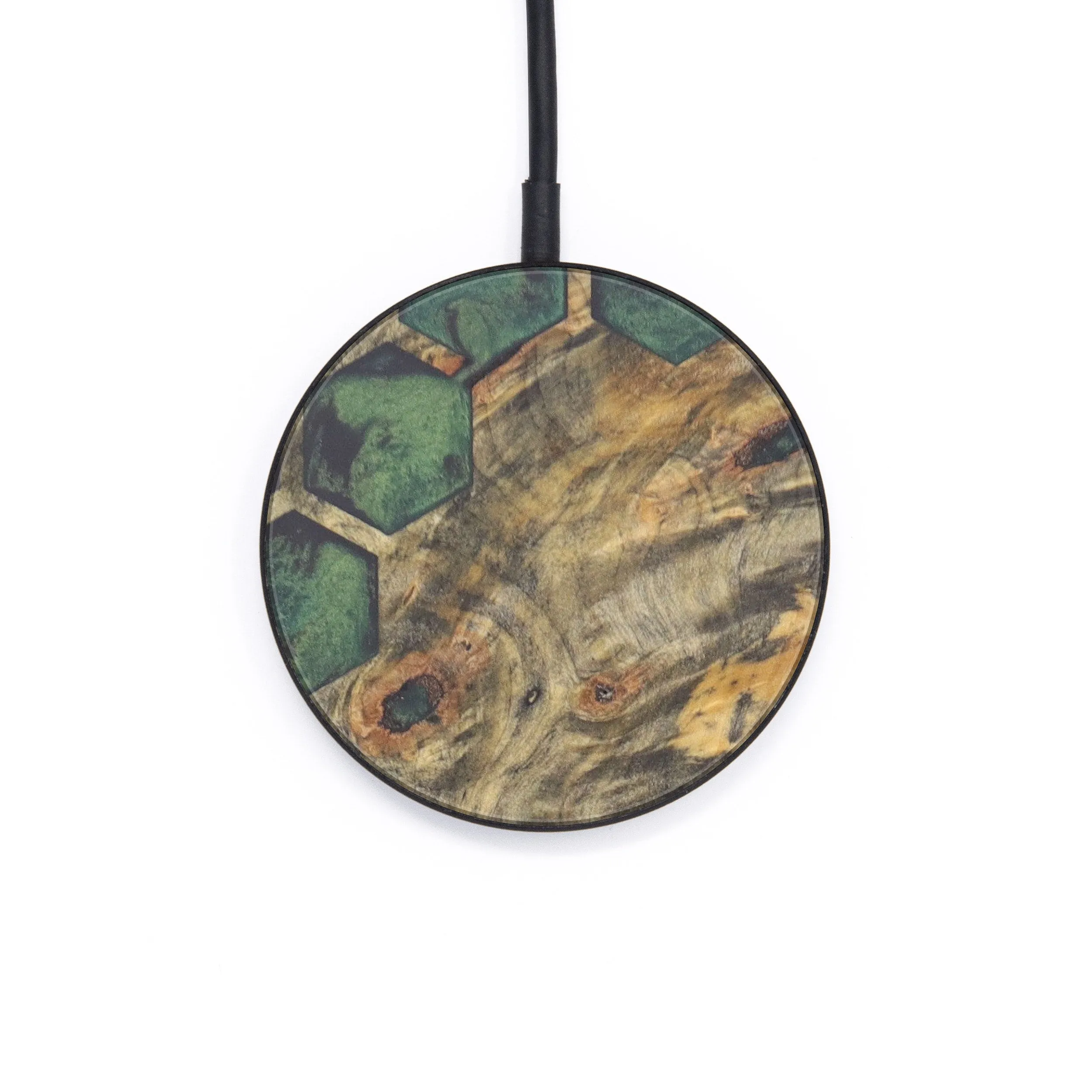 Circle Wood Resin Wireless Charger - Ainsley (Pattern, 606038)