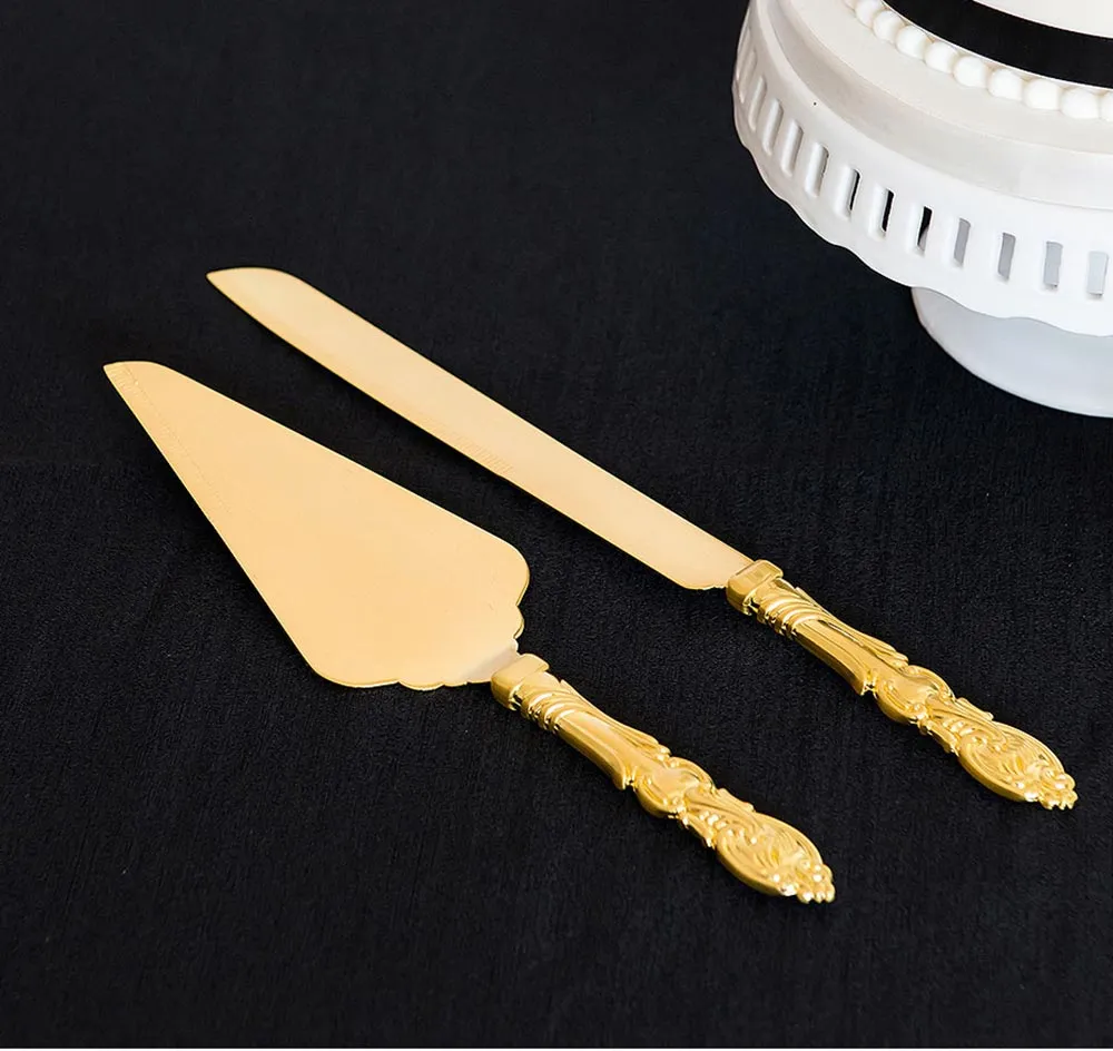 Classic Gold Romance Cake Serving Set