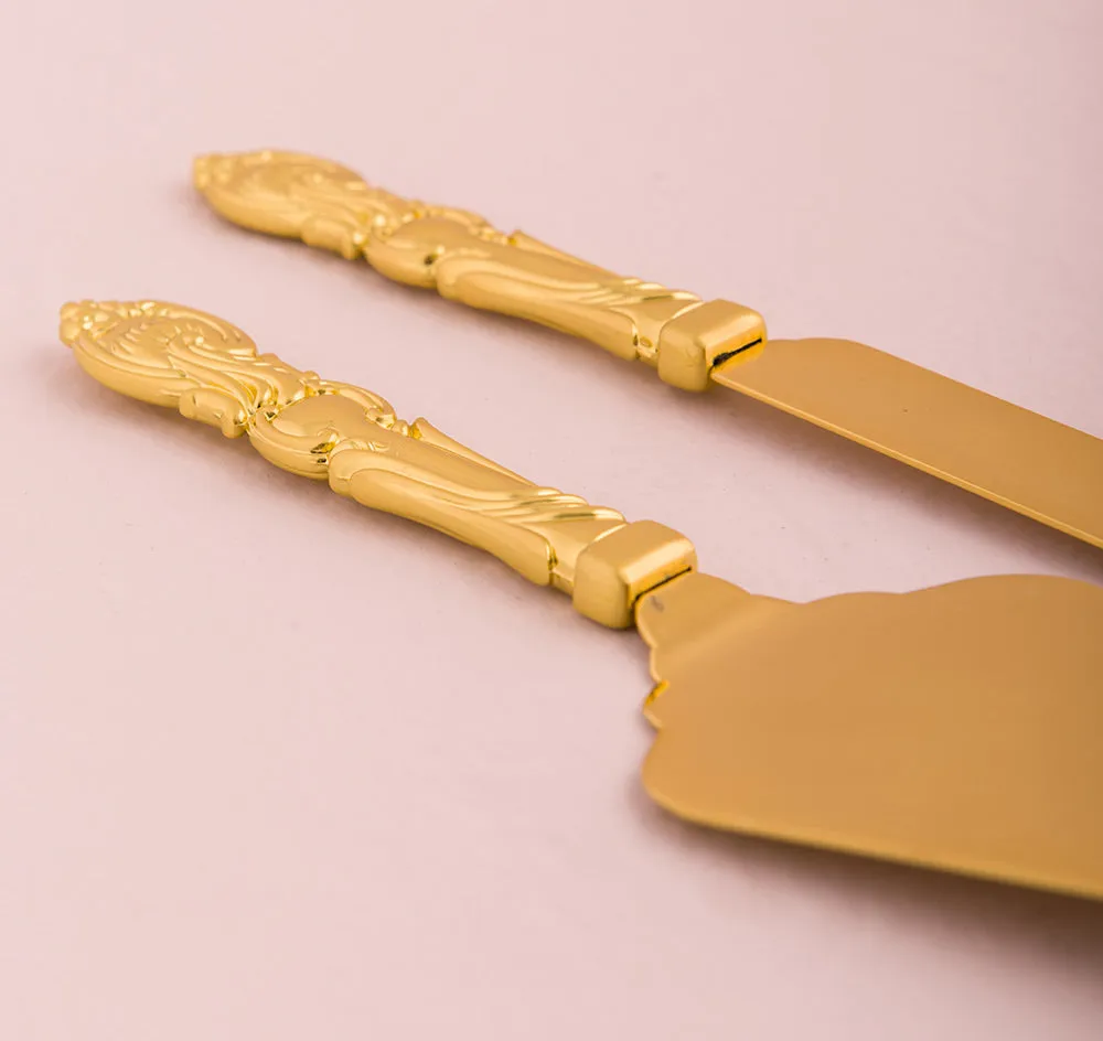 Classic Gold Romance Cake Serving Set