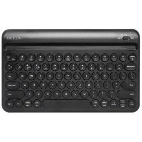 [CLEARANCE] Delux K2213V 1 Zone Universal Wireless Bluetooth Keyboard Rechargeable with Integrated Stand Cradle, 78 Keys, Scissors Keycaps for Windows/ISO/Android