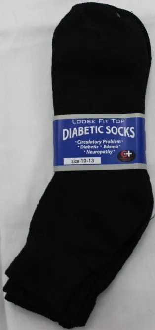 cotton plus men's black diabetic ankle socks Case of 240