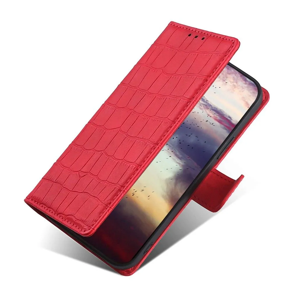 Crocodile textured leather case for OnePlus Nord N20 5G - Red