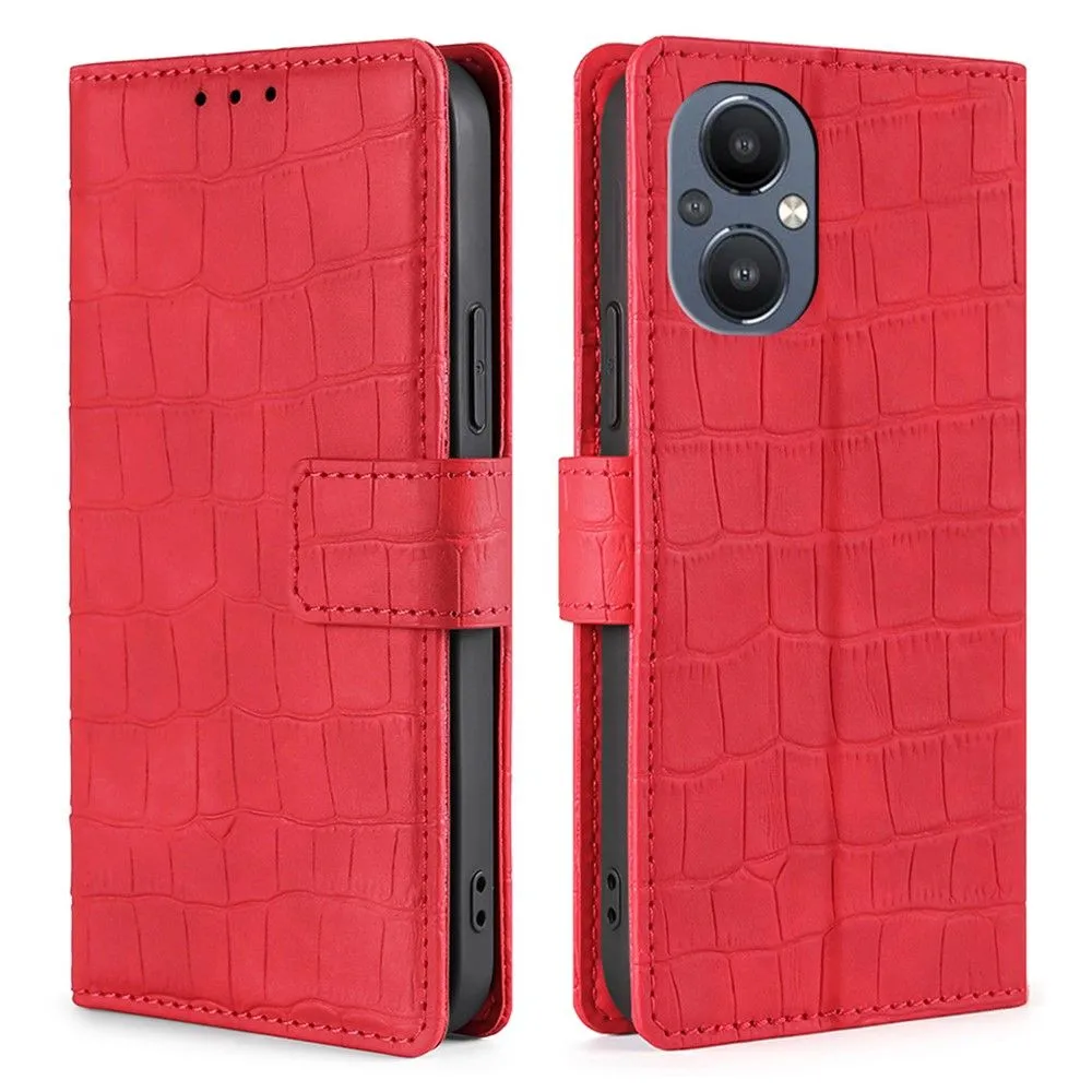 Crocodile textured leather case for OnePlus Nord N20 5G - Red