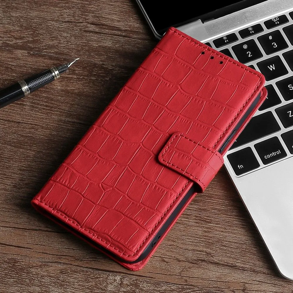 Crocodile textured leather case for OnePlus Nord N20 5G - Red